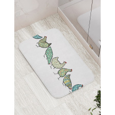 Farm Hen with Ornaments Bath Mat