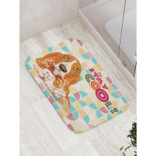 Basset Hound Dog with Bow Bath Mat