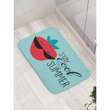 Funny Strawberry Summer Bath Mat