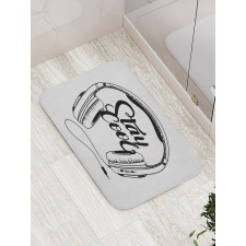 Between Headphones Music Bath Mat