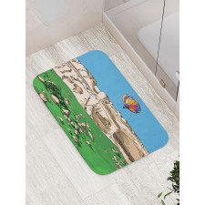 Mountains and Air Balloon Bath Mat