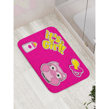 Girl Baby Owl Bottle Bath Mat