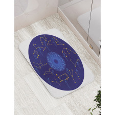 Round Shape Astrology Map Bath Mat