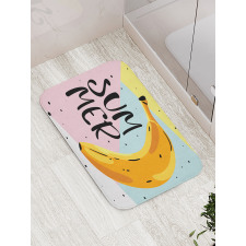 Banana on Pastel Geometric Bath Mat