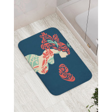 Pregnant Woman and Heart Bath Mat