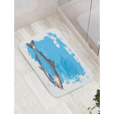 Fish and Fresh Meat Sketch Bath Mat