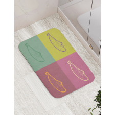 Outline Drawing in Square Bath Mat