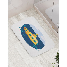 Nautical Wave Fish Bubble Bath Mat