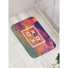 Colorful Geometric Kiss Square Bath Mat