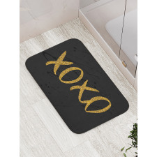 Romance Love Kisses Dark Print Bath Mat