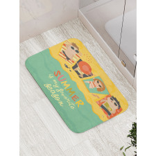 Sunbathing Kids Beach Doodle Bath Mat