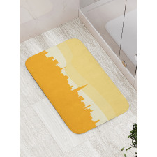 Panoramic Silhouette Cityscape Bath Mat