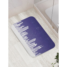 New York Skyline Starry Night Bath Mat