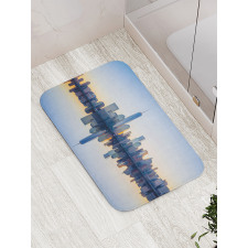 Manhattan Skyline Reflection Bath Mat