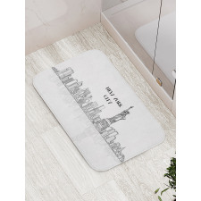 Outline Cityscape New York City Bath Mat