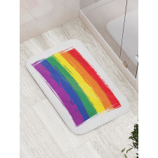 Watercolor Rainbow Flag Love Bath Mat