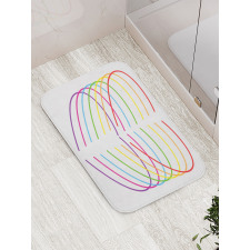 Vivid Outline Heart Drawings Bath Mat