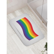 Waving Gay Flag Illustration Bath Mat