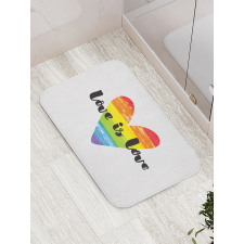 Love is Love Rainbow Heart Bath Mat