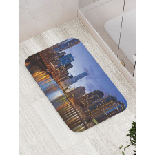 Chicago Riverside at Night Bath Mat