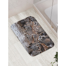 Zebra Wildebeest Herd Bath Mat