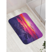 Sunset over Sea Cloudy Bath Mat