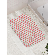 Strawberry Rhombus Dots Bath Mat