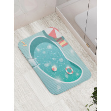 Aerial Poolside Image Bath Mat