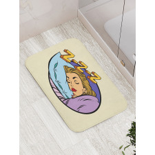 Beauty Sleeping Woman Pop Art Bath Mat