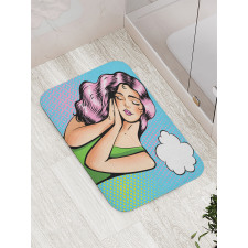 Girl Sleeping Retro Pop Art Bath Mat