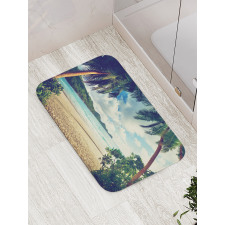 Summer Vintage Tropical Bath Mat