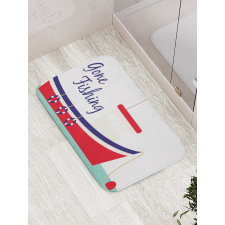 Cartoon Fishing Boat Bath Mat