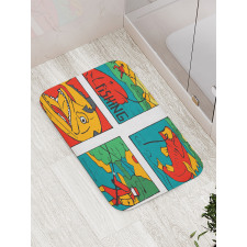 Fisherman Caricature Bath Mat