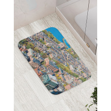 Aerial View of Buildings Bath Mat