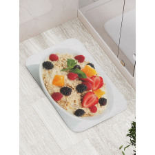 Fresh Fruits and Porridge Bath Mat