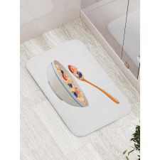 Spoon and Bowl of Porridge Bath Mat