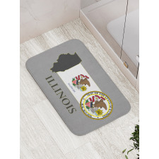 State Map and Flag Eagle Bath Mat