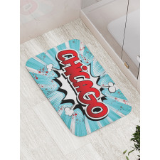 Pop Art Comic Book Chicago Bath Mat