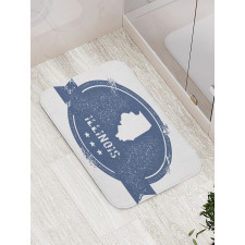 Grunge Design Map Stamp Bath Mat