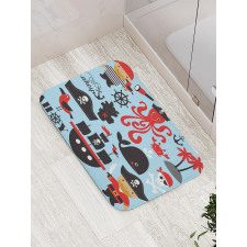 Cartoon Marine Adventure Bath Mat