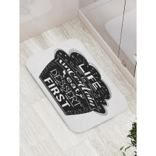 Life is Uncertain Eat Dessert Bath Mat