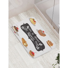 Various Dessert Doodle Bath Mat