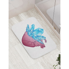 Crystal Growing from Heart Bath Mat