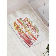 Retro Words About Love to Cocoa Bath Mat