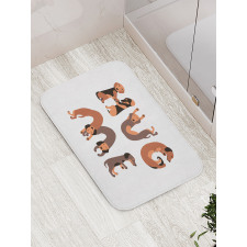 Hug Me Words with Dog Letters Bath Mat