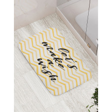 Lets Make a Wish on Chevrons Bath Mat