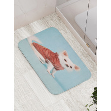 Puppy with Clothes Bath Mat