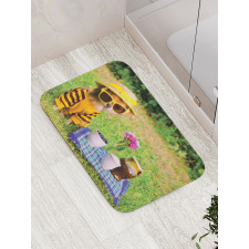 Clothed Puppy at Picnic Bath Mat