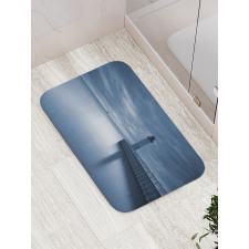 Lighthouse Overcast Sky Bath Mat