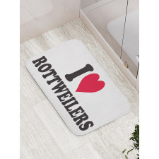 Love Dog Typography Art Bath Mat